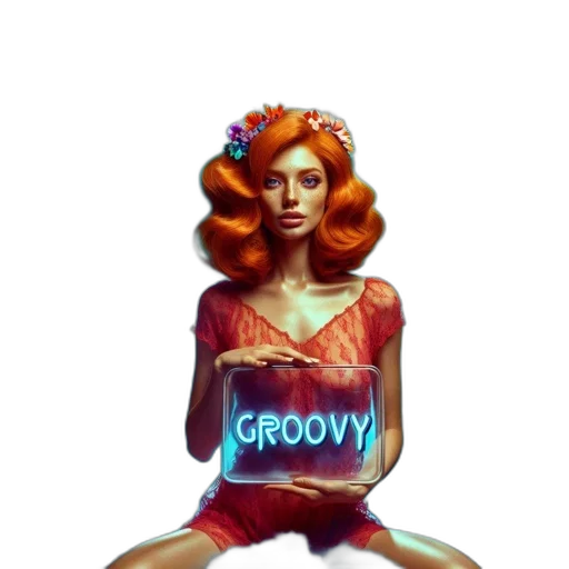 crown, dress, concept art, pixel art, fantasy art, vaporwave, woman, red transparent PNG cut-out