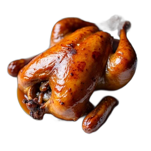 food, animal, crown, weapon, photorealistic, 3d render, roasted, chicken transparent PNG cut-out