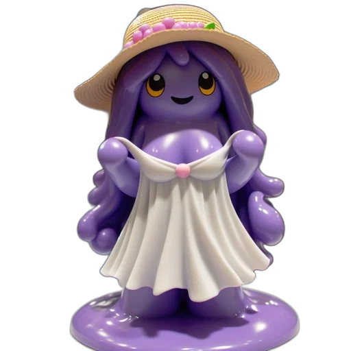 creature, hat, 3d render, concept art, colorful, animated, character, purple transparent PNG cut-out