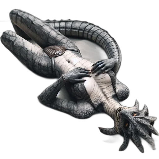 dragon, creature, animal, staff, concept art, fantasy art, 3d render, photorealistic transparent PNG cut-out