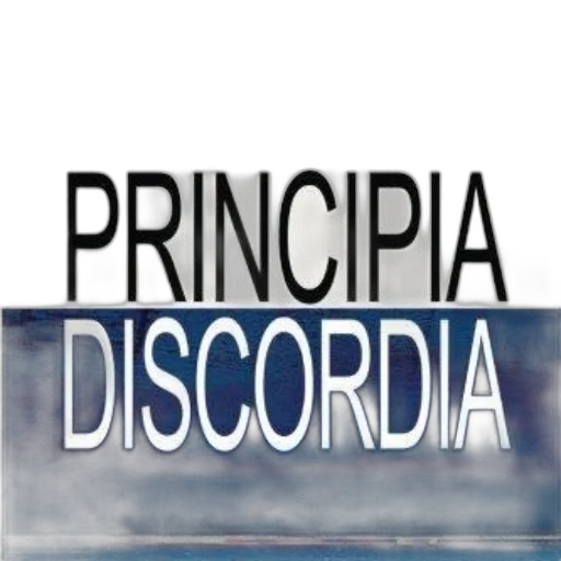 vaporwave, principia, discordia, book, cover, bold, text, blue transparent PNG cut-out