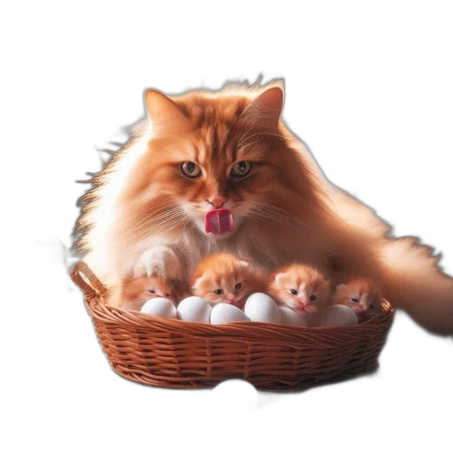 animal, food, photorealistic, concept art, 3d render, pixel art, orange, cat transparent PNG cut-out