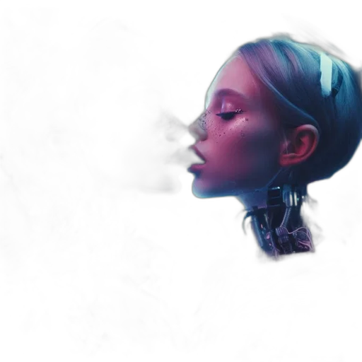 face, mask, robot, crown, concept art, photorealistic, fantasy art, watercolor transparent PNG cut-out