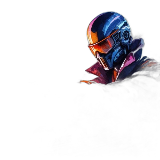 robot, mask, face, concept art, pixel art, fantasy art, comic book art, outer space transparent PNG cut-out