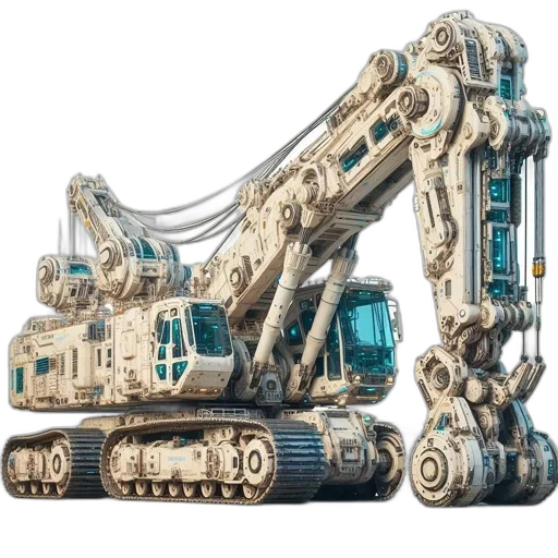 robot, car, weapon, concept art, 3d render, cyberpunk, futuristic, mechanized transparent PNG cut-out