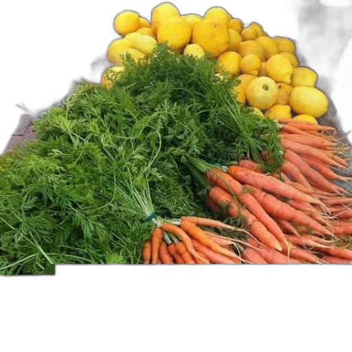 food, crown, photorealistic, green, market, display, fresh, carrots transparent PNG cut-out