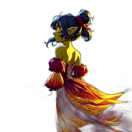 dress, mask, concept art, fantasy art, watercolor, comic book art, underwater, golden transparent PNG cut-out