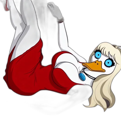 staff, anime, cartoon, concept art, pixel art, anthropomorphic, duck, wears transparent PNG cut-out