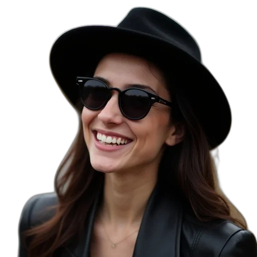 hat, jacket, face, staff, photorealistic, person, wearing, black transparent PNG cut-out