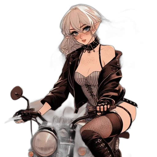 weapon, dress, jacket, concept art, fantasy art, comic book art, pixel art, monochrome transparent PNG cut-out