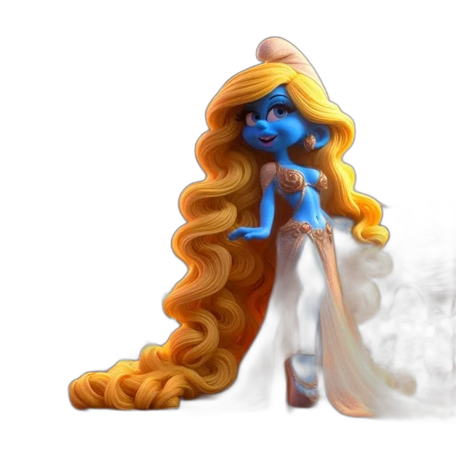 hair, dress, concept art, fantasy art, pixel art, watercolor, blue, animated transparent PNG cut-out