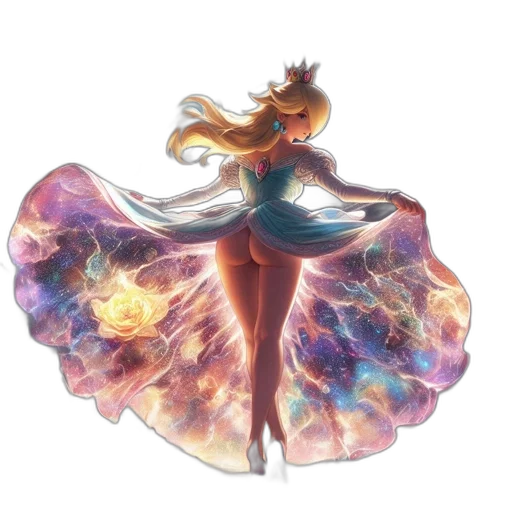 dress, concept art, fantasy art, anime, watercolor, fire, pastel, colorful transparent PNG cut-out