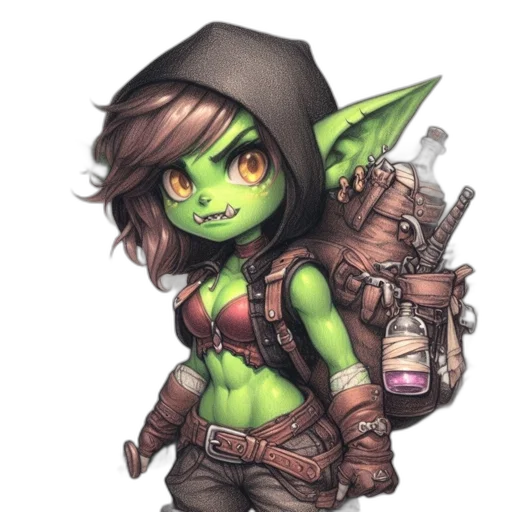staff, fantasy art, concept art, pixel art, comic book art, green, elf, goblin transparent PNG cut-out