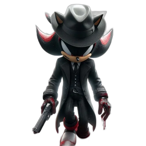 hat, weapon, concept art, 3d render, shadow, hedgehog, sonic, series transparent PNG cut-out