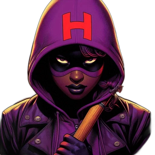 jacket, staff, weapon, comic book art, concept art, cyberpunk, cartoon, dark transparent PNG cut-out