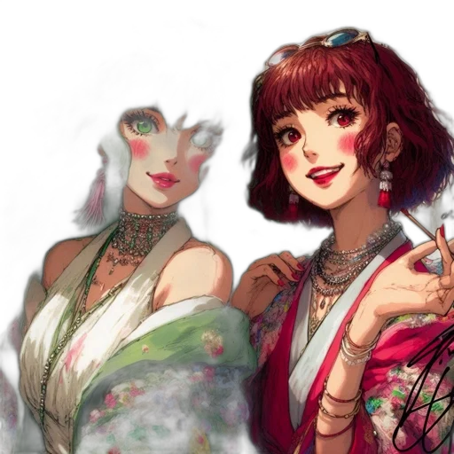 jewelry, fantasy art, concept art, anime, oil painting, fire, red, colorful transparent PNG cut-out