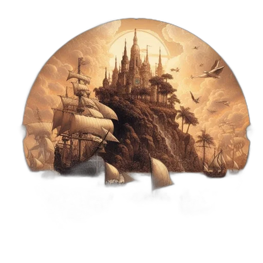 crown, hat, mask, furniture, concept art, fantasy art, photorealistic, 3d render transparent PNG cut-out