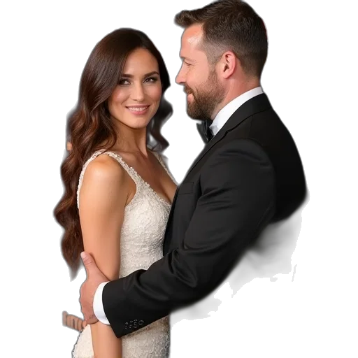 dress, photorealistic, couple, pictured transparent PNG cut-out