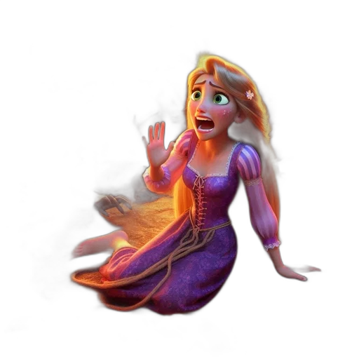 dress, 3d render, concept art, fantasy art, cartoon, distressed, woman, purple transparent PNG cut-out