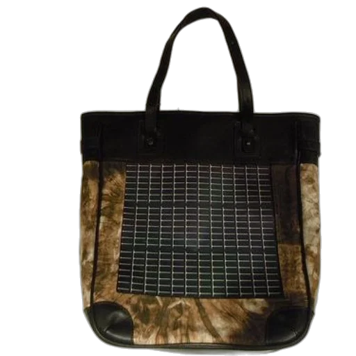 tote, bag, solar, panel, front, accompanied, usb, cable transparent PNG cut-out
