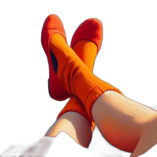 shoes, dress, 3d render, photorealistic, watercolor, concept art, red, impressionistic transparent PNG cut-out
