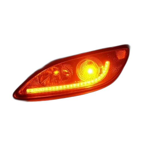 shoes, car, 3d render, lamp, amber, color, front, lamps transparent PNG cut-out