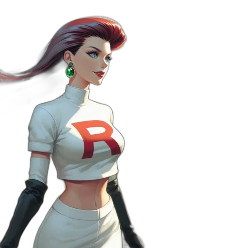 concept art, comic book art, 3d render, fantasy art, red, female, character, hair transparent PNG cut-out