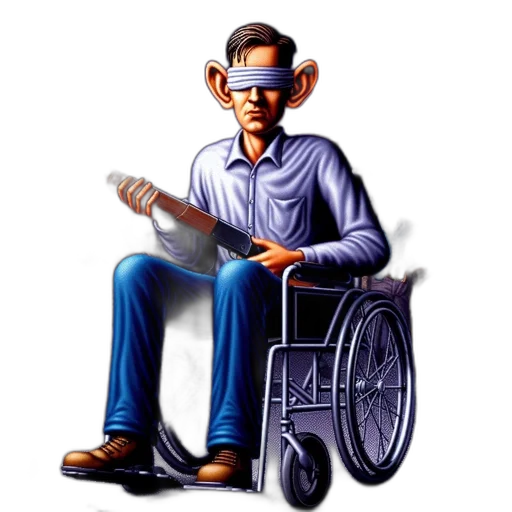 robot, staff, concept art, pixel art, cartoon, comic book art, isolated, man transparent PNG cut-out