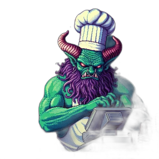 food, staff, creature, pixel art, concept art, watercolor, fantasy art, green transparent PNG cut-out