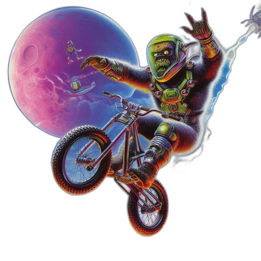 creature, robot, concept art, comic book art, fantasy art, outer space, astral, scene transparent PNG cut-out