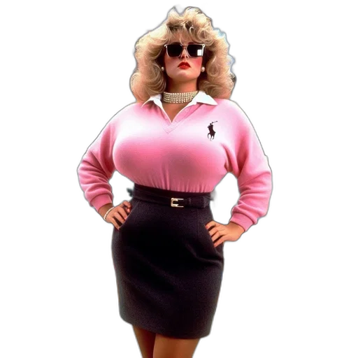 jacket, dress, vaporwave, 3d render, woman, pink, sweater, stands transparent PNG cut-out