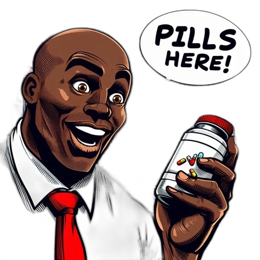 bottle, comic book art, cartoon, pixel art, animated, scene, features, bald transparent PNG cut-out