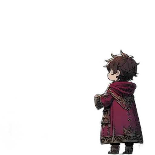 jacket, sword, weapon, staff, concept art, pixel art, anime, 3d render transparent PNG cut-out