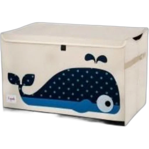 furniture, rectangular, toy, box, blue, whale, design, front transparent PNG cut-out