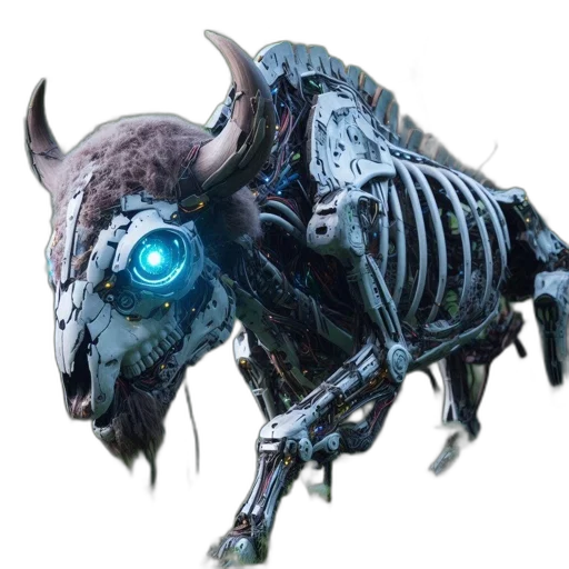 animal, creature, robot, mask, concept art, 3d render, fantasy art, cyberpunk transparent PNG cut-out