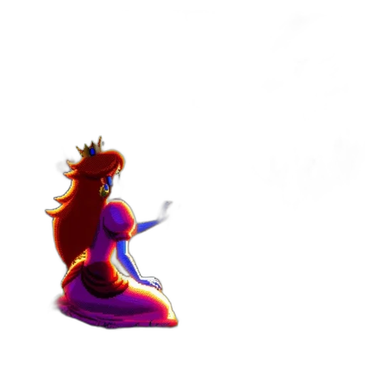 dress, crown, staff, hair, concept art, 3d render, pixel art, fantasy art transparent PNG cut-out