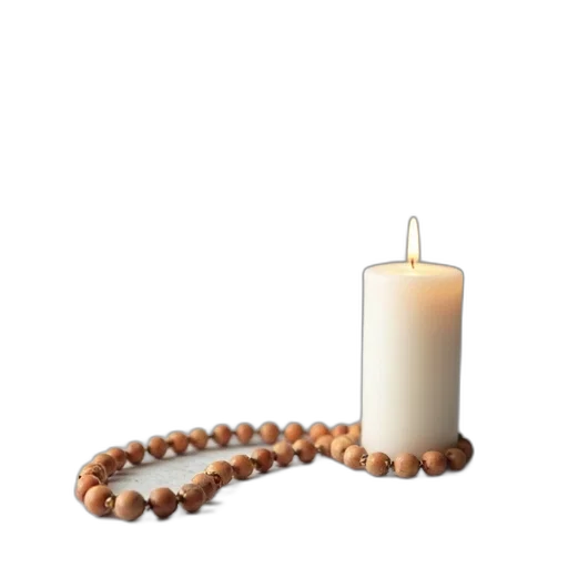 jewelry, staff, earth tones, white, candle, straight, unlit, wick transparent PNG cut-out