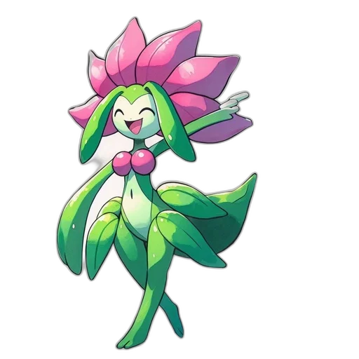 flower, creature, staff, animal, concept art, pixel art, vaporwave, watercolor transparent PNG cut-out