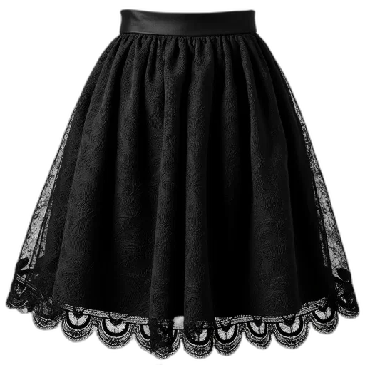 dress, jacket, monochrome, dark, black, lace, skirt, ruffled transparent PNG cut-out