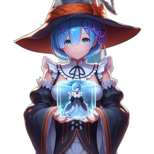 dress, staff, crown, hat, fantasy art, pixel art, concept art, anime transparent PNG cut-out