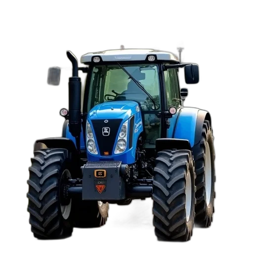 robot, animal, car, blue, tractor, white, front, parked transparent PNG cut-out