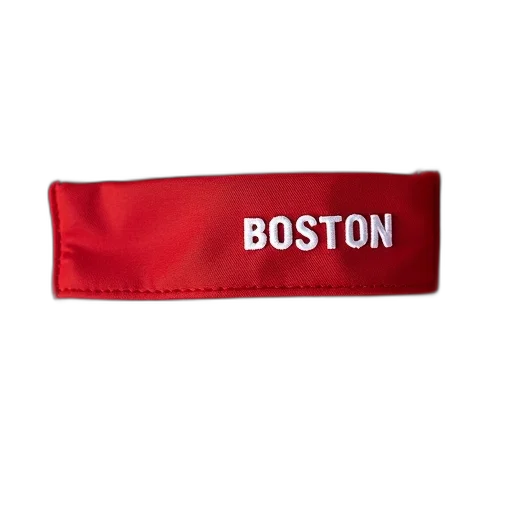 close-up, red, shirt, pocket, featuring, brand, name, boston transparent PNG cut-out