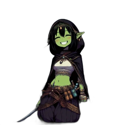 staff, mask, creature, fantasy art, pixel art, concept art, cartoon, green transparent PNG cut-out