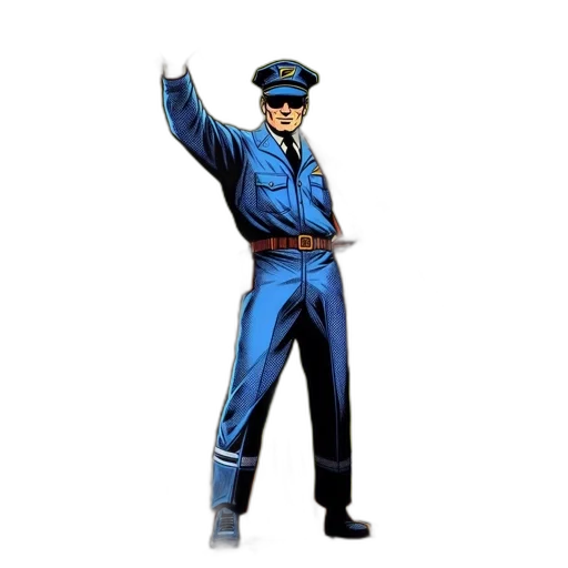staff, robot, jacket, weapon, concept art, 3d render, pixel art, vaporwave transparent PNG cut-out