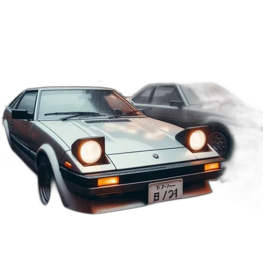 car, weapon, photorealistic, concept art, vaporwave, 3d render, fog, fire transparent PNG cut-out