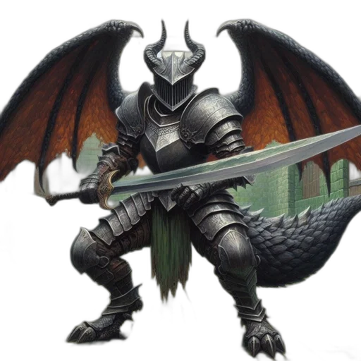 dragon, sword, weapon, staff, fantasy art, concept art, pixel art, comic book art transparent PNG cut-out