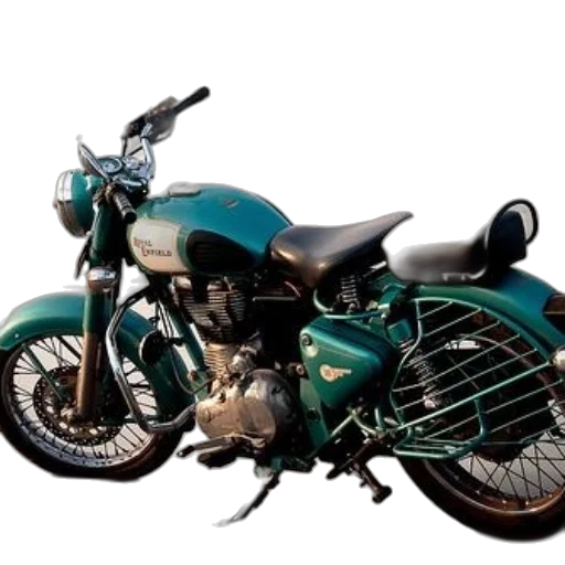 photorealistic, 3d render, green, earth tones, classic, royal, enfield, motorcycle transparent PNG cut-out