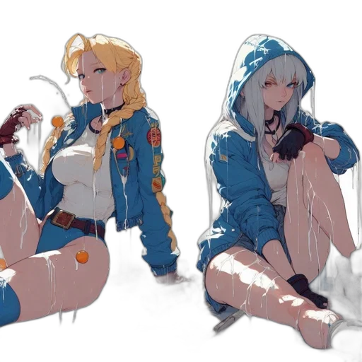 jacket, weapon, concept art, cyberpunk, anime, pixel art, neon lights, outer space transparent PNG cut-out