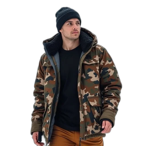 jacket, 3d render, concept art, earth tones transparent PNG cut-out