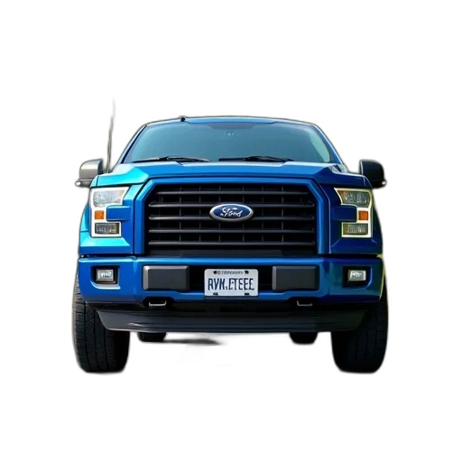 car, blue, pickup, truck, parked, paved, surface, clear transparent PNG cut-out